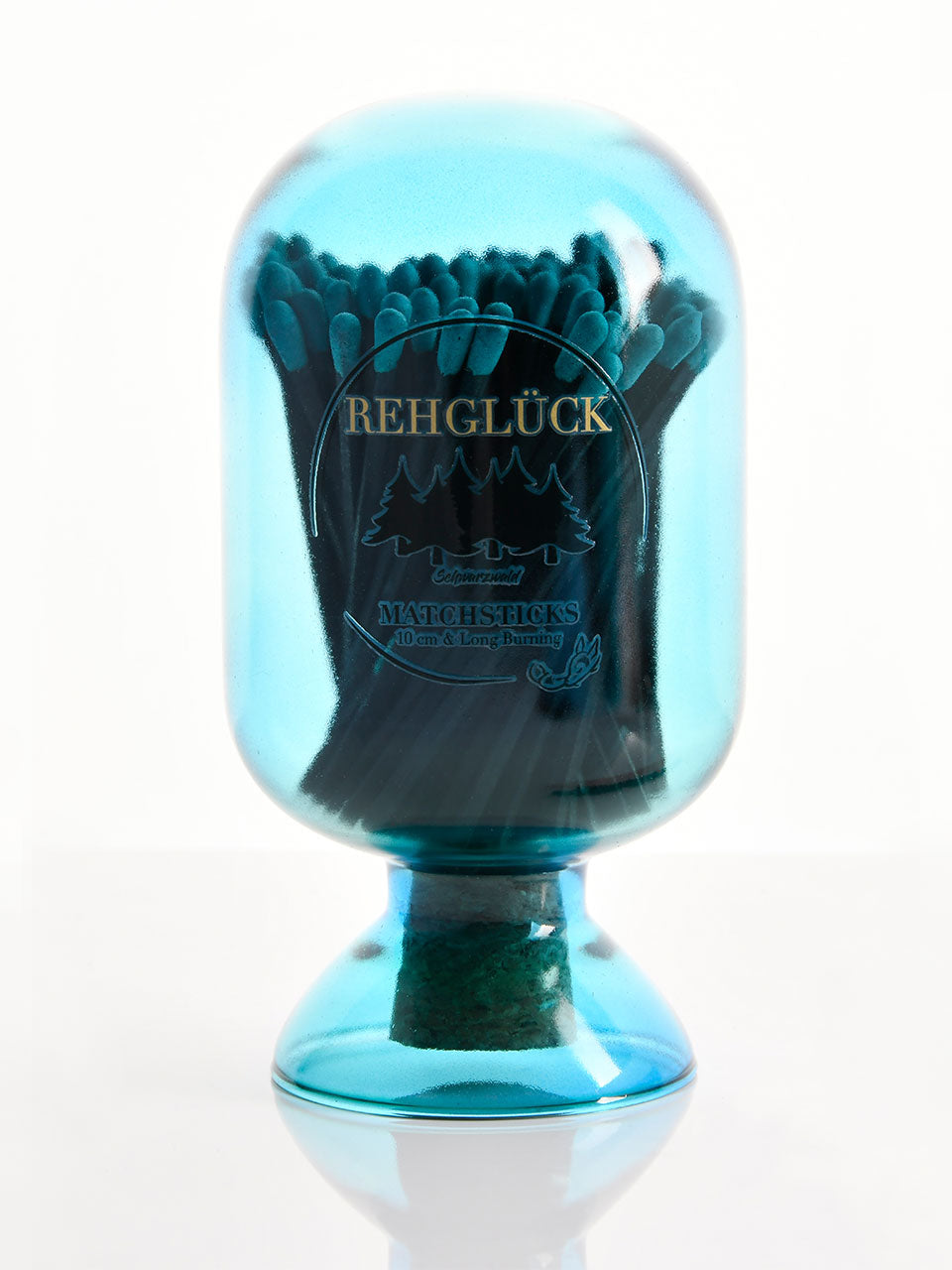 Glasglocke - petrolblau