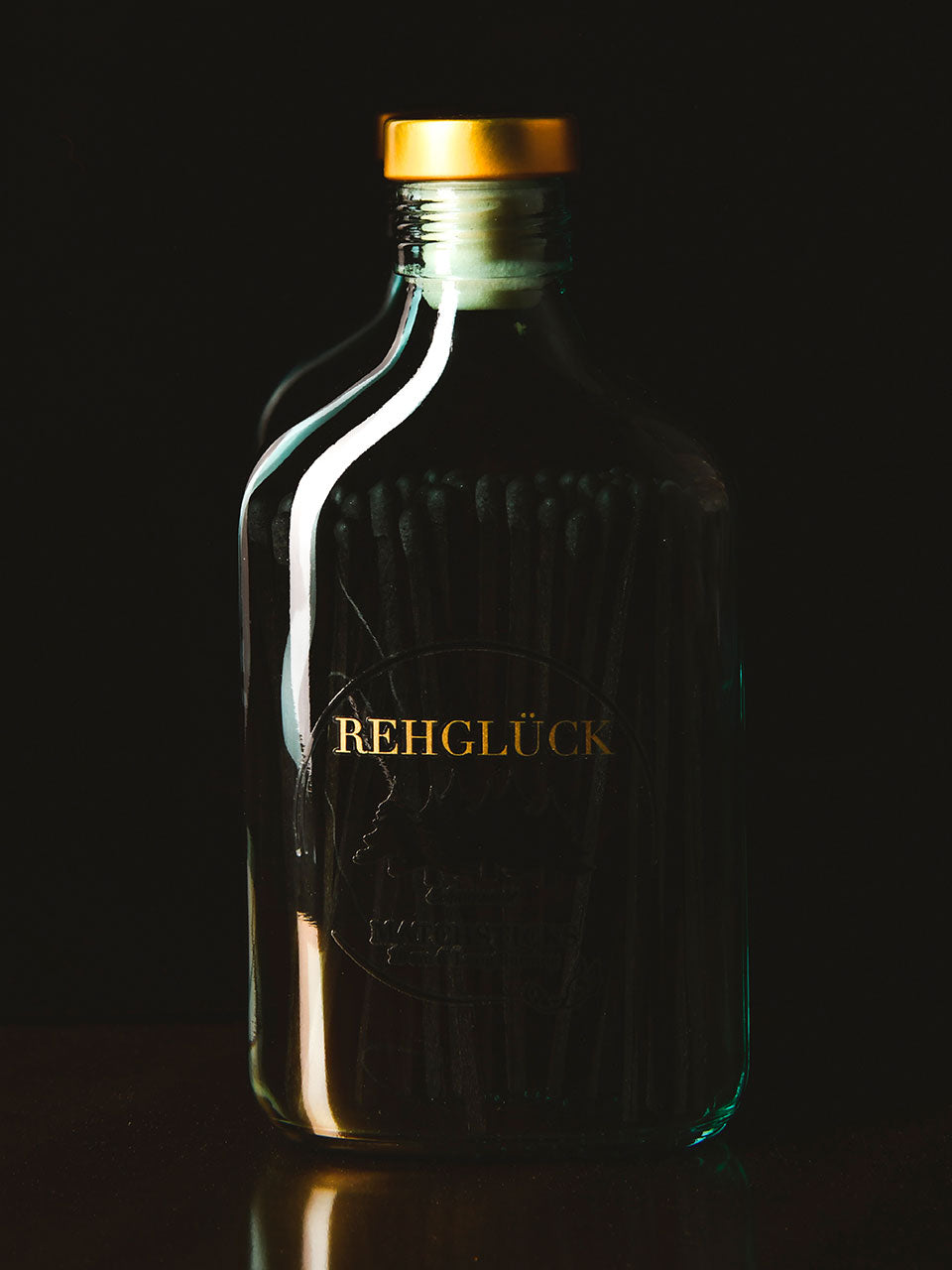 Edle, petrolfarbene Taschenflasche