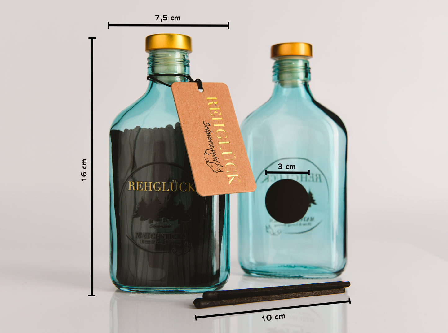 Edle petrolfarbene Herrenflasche