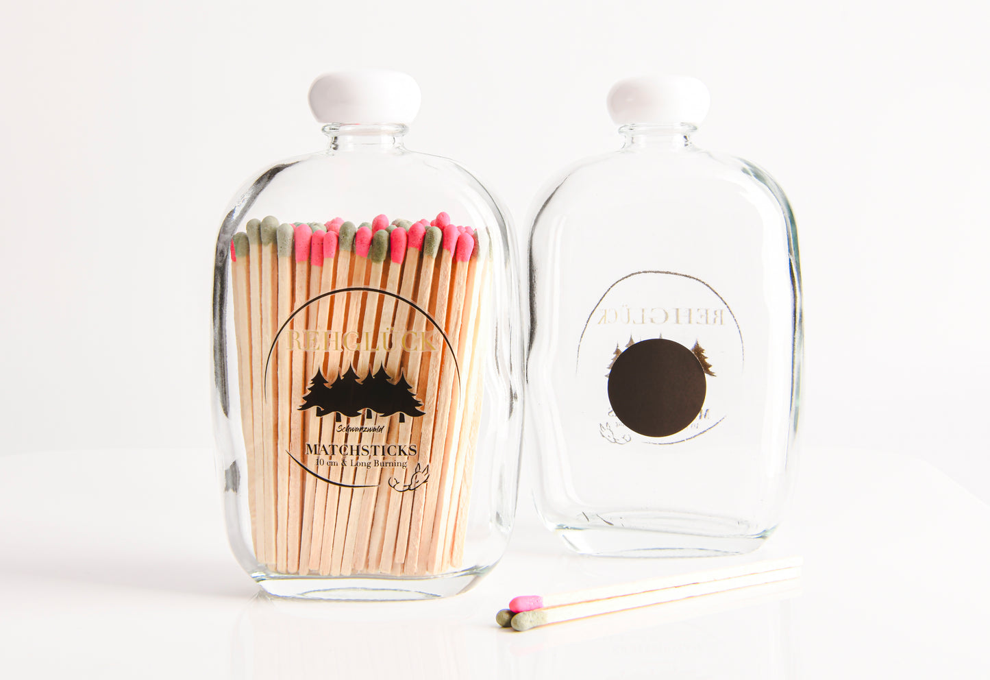 Taschenflasche mit weißem Drehverschluss