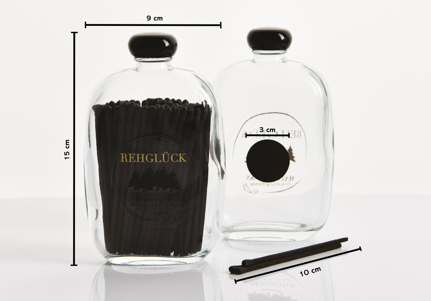 Taschenflasche mit schwarzem Drehverschluss