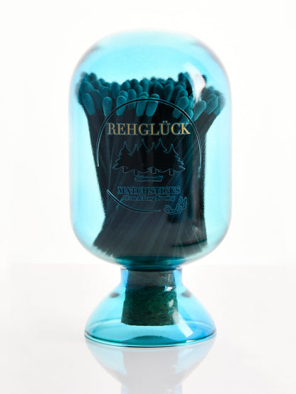 Glasglocke - petrolblau
