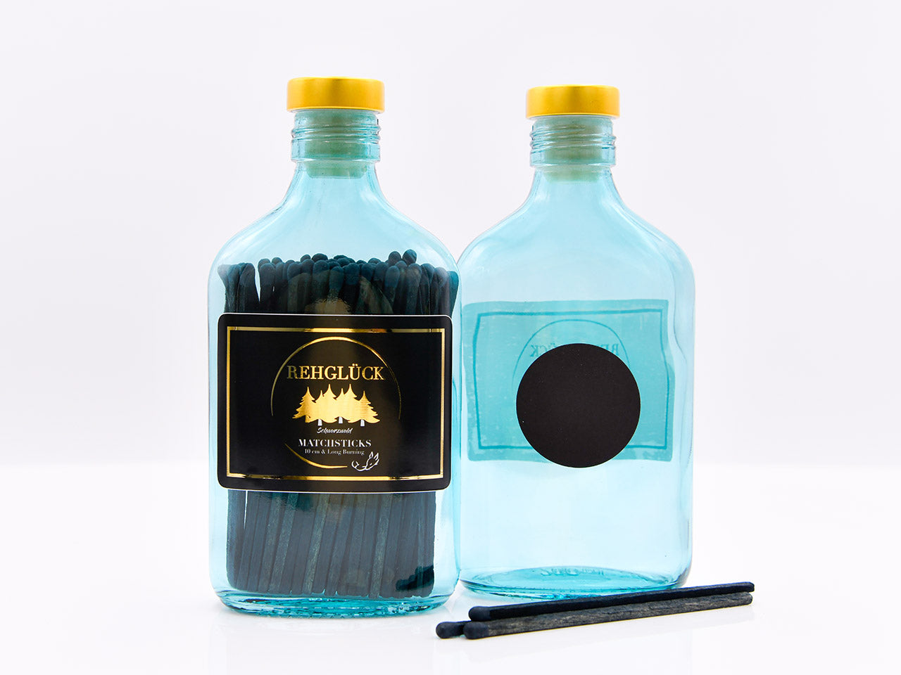 Edle, petrolfarbene Taschenflasche