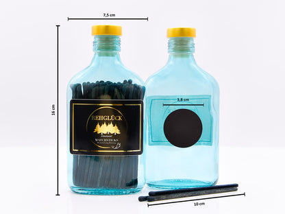 Edle, petrolfarbene Taschenflasche
