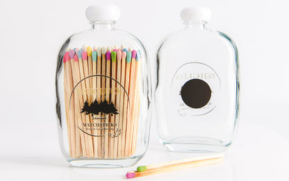 Taschenflasche mit ca. 80 Stück Streichhölzern