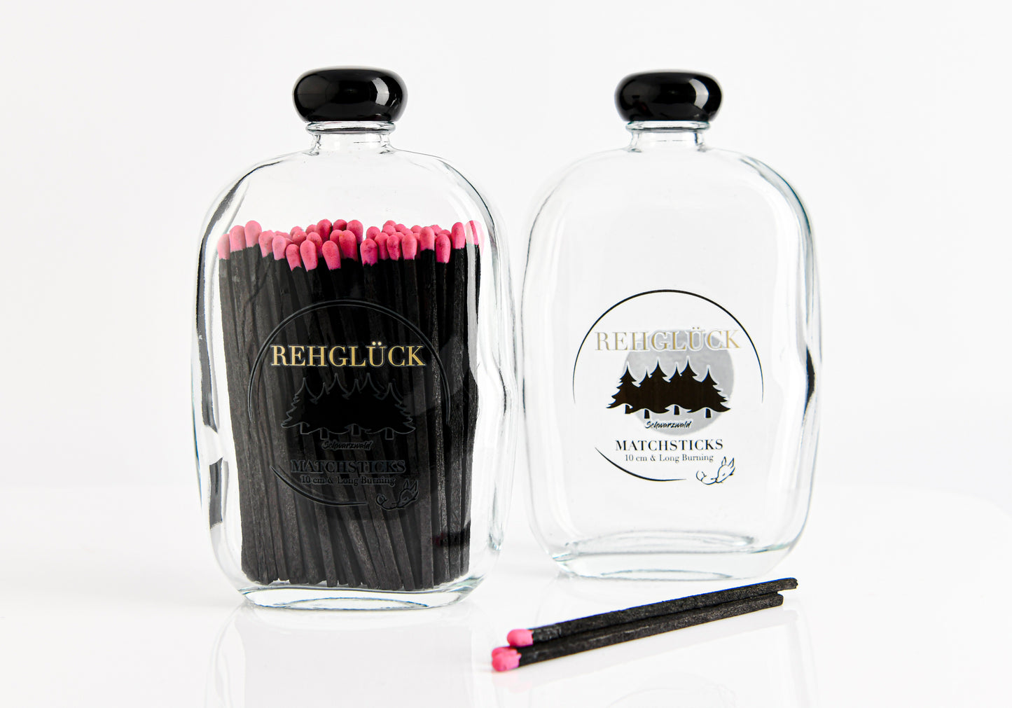Taschenflasche mit schwarzem Drehverschluss