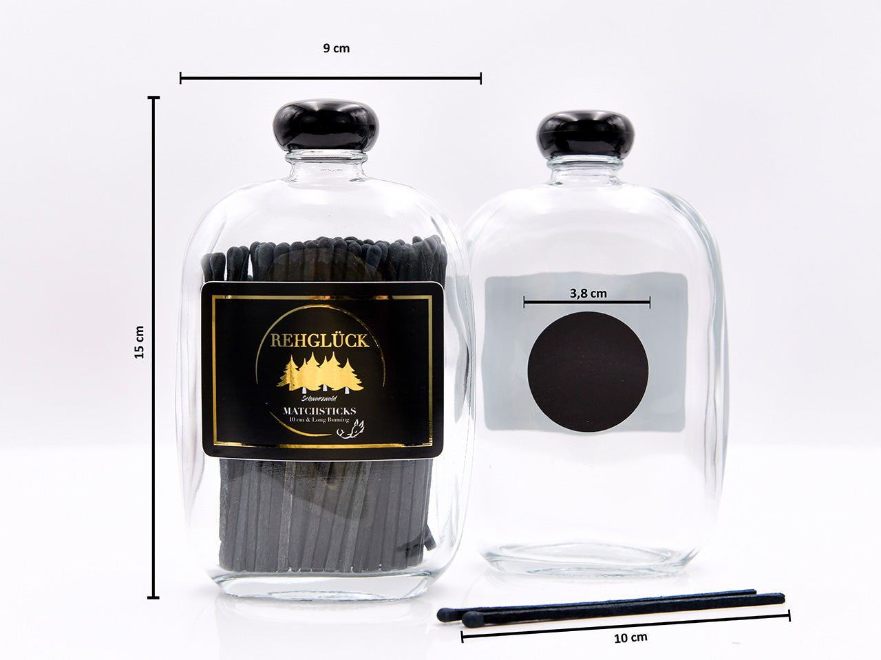 Taschenflasche mit schwarzem Drehverschluss