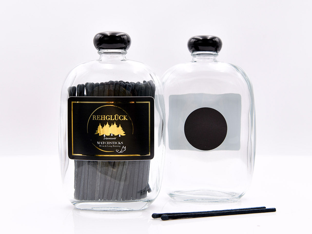 Taschenflasche mit schwarzem Drehverschluss
