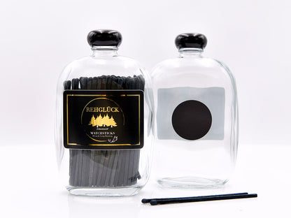 Taschenflasche mit schwarzem Drehverschluss
