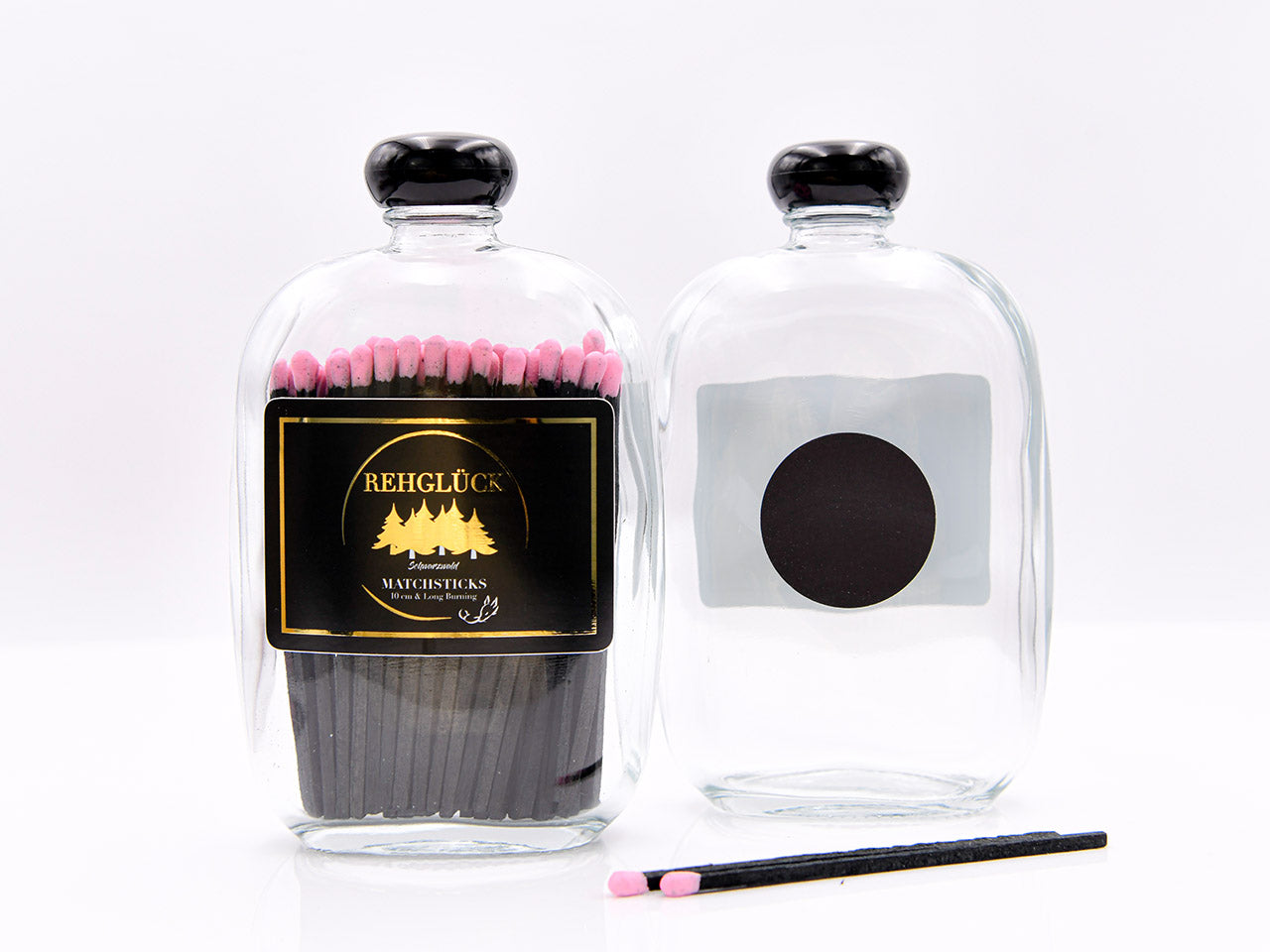Taschenflasche mit schwarzem Drehverschluss